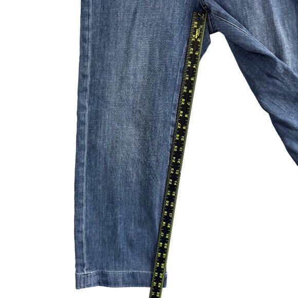 J.Crew Women’s Light Wash Denim Wide Leg Pants Pull‑On Elastic Waist Size 27 - Picture 9 of 11